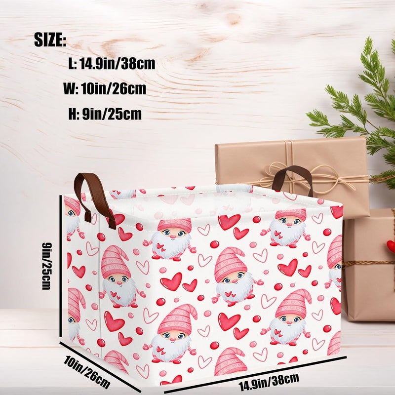 SETAMA Cute Large Valentine's Day Gift Basket Empty Heart Decor Storage Bin for Kid Baby Room Décor (Dwarf Elf Love) - Image 3